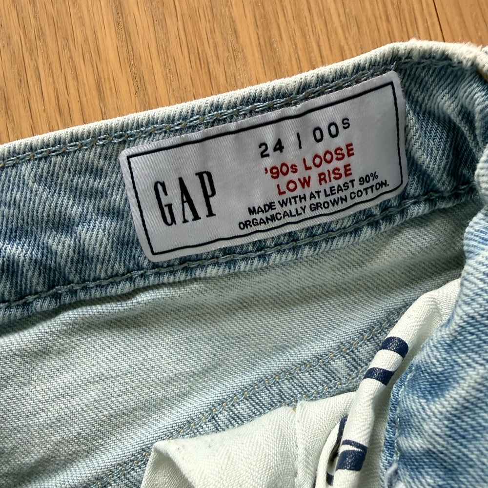 Gap Low Rise Loose Light Blue Jeans size 24 - Picture 2 of 3